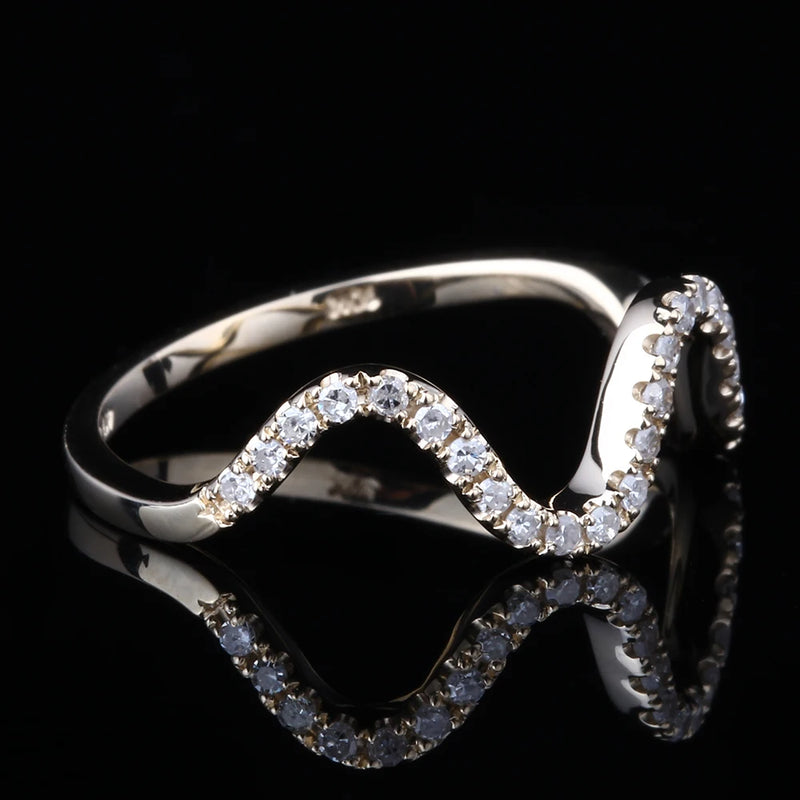 10K Yellow Gold VVS D Color Moissanite Half Eternity Ring for Women.