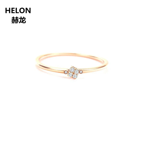 14k Rose Gold Natural Diamonds Engagement Ring, for Women