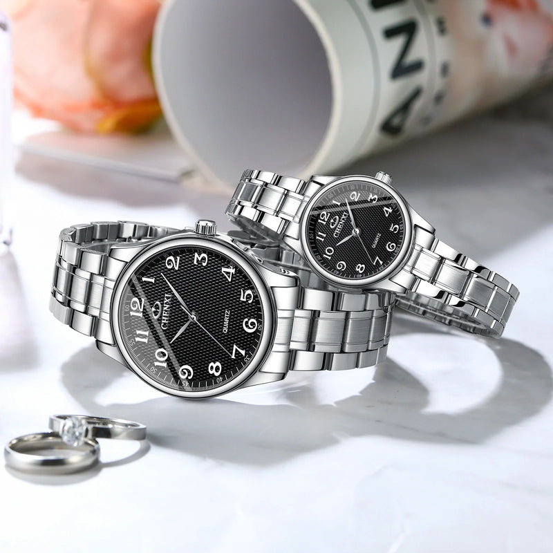 Steel Quartz Casual Watch for Couple