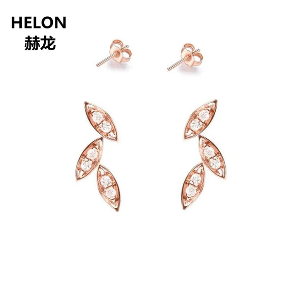 14k Rose Gold Natural Diamonds Stud Earrings for Women