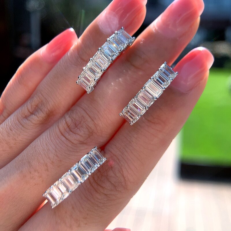18K White Gold Real Diamond Shape Ring for Women
