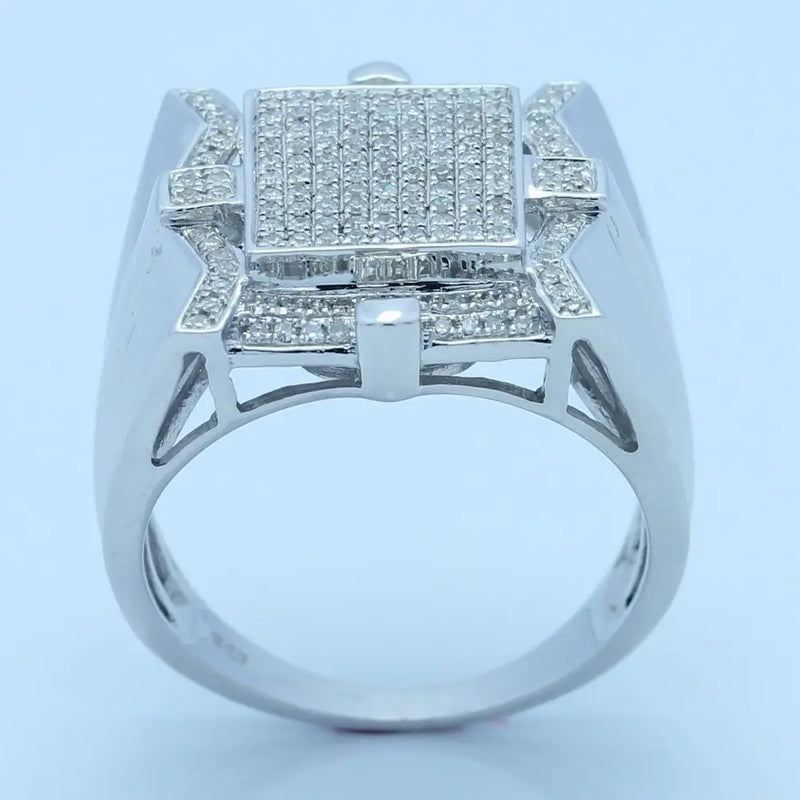 925 Sterling Silver Lab Grown Moissanite Ring for Men