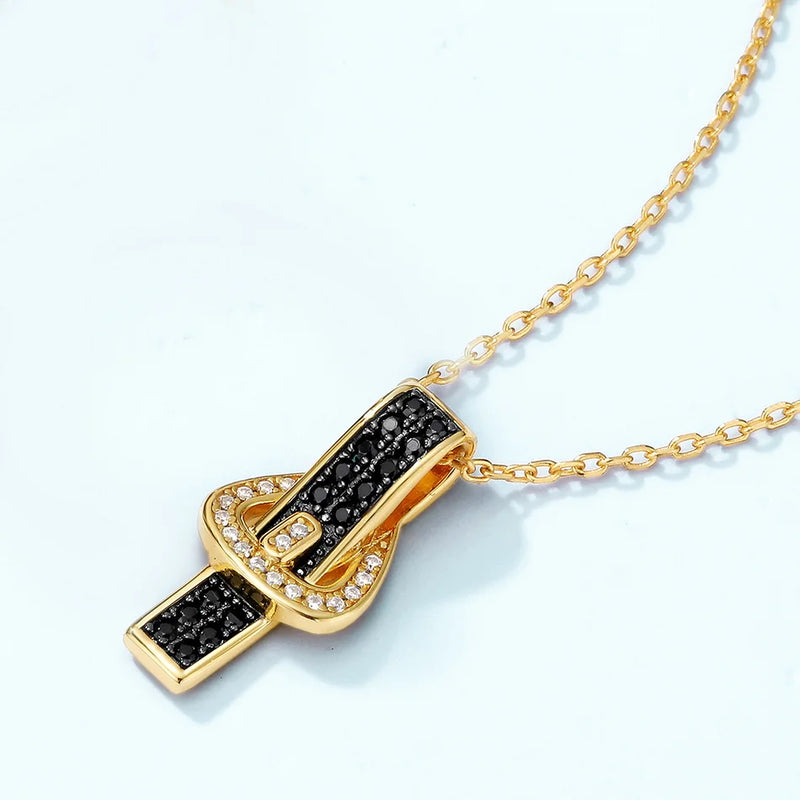 Sterling Silver Pendant Necklace with Gold Plating for Women