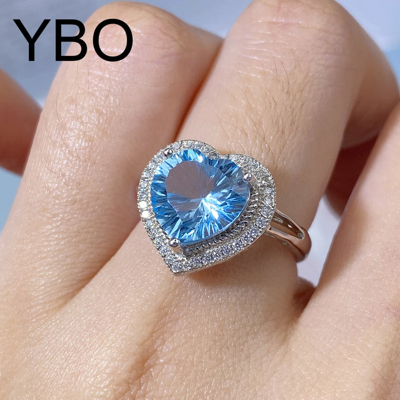 Sterling Silver Blue Topaz Ring for Women