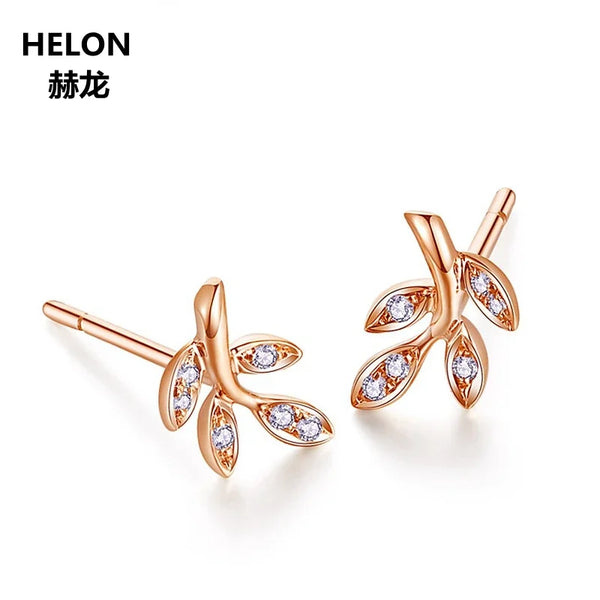 14k Rose Gold SI/H Natural Diamonds Stud Earrings for Women