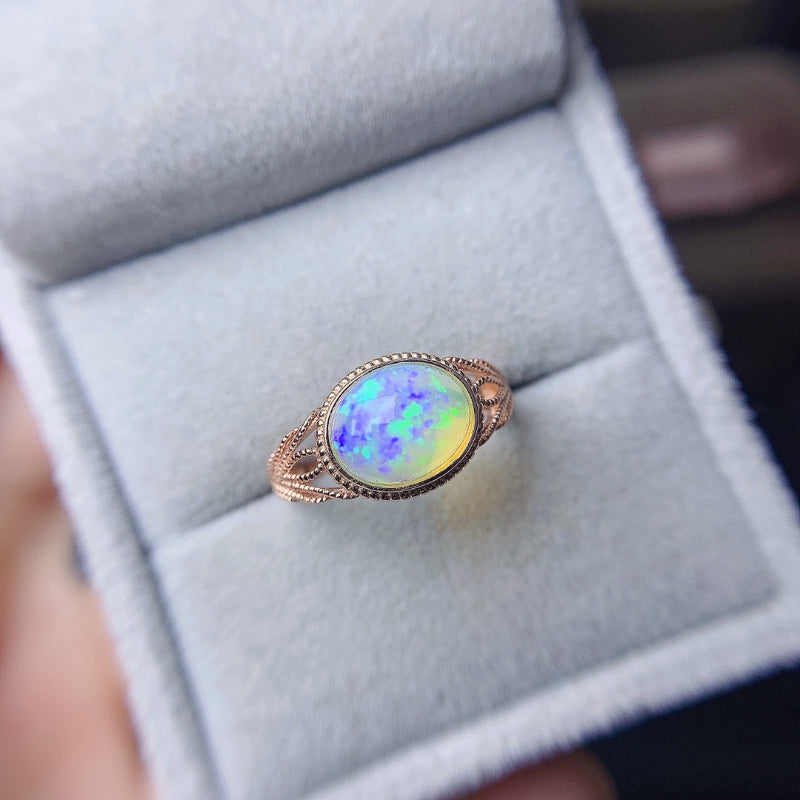 925 Silver White Opal Ring for Women