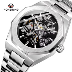 Stainless Steel Skeleton Automatic Watch for Men