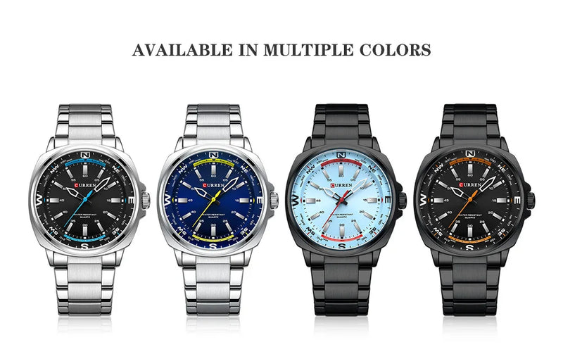 Stainless Steel Quartz Round Watch for Men