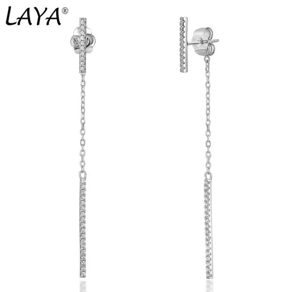 925 Sterling Silver Zircon Dangle Earrings for Women