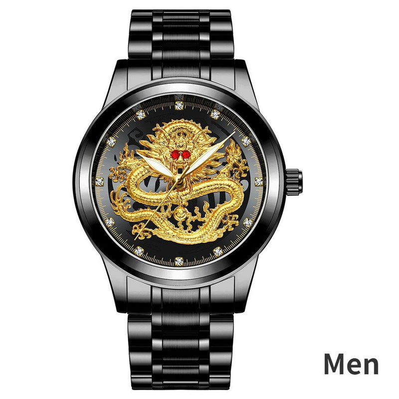 Gold Dragon Phoenix Couple Watches