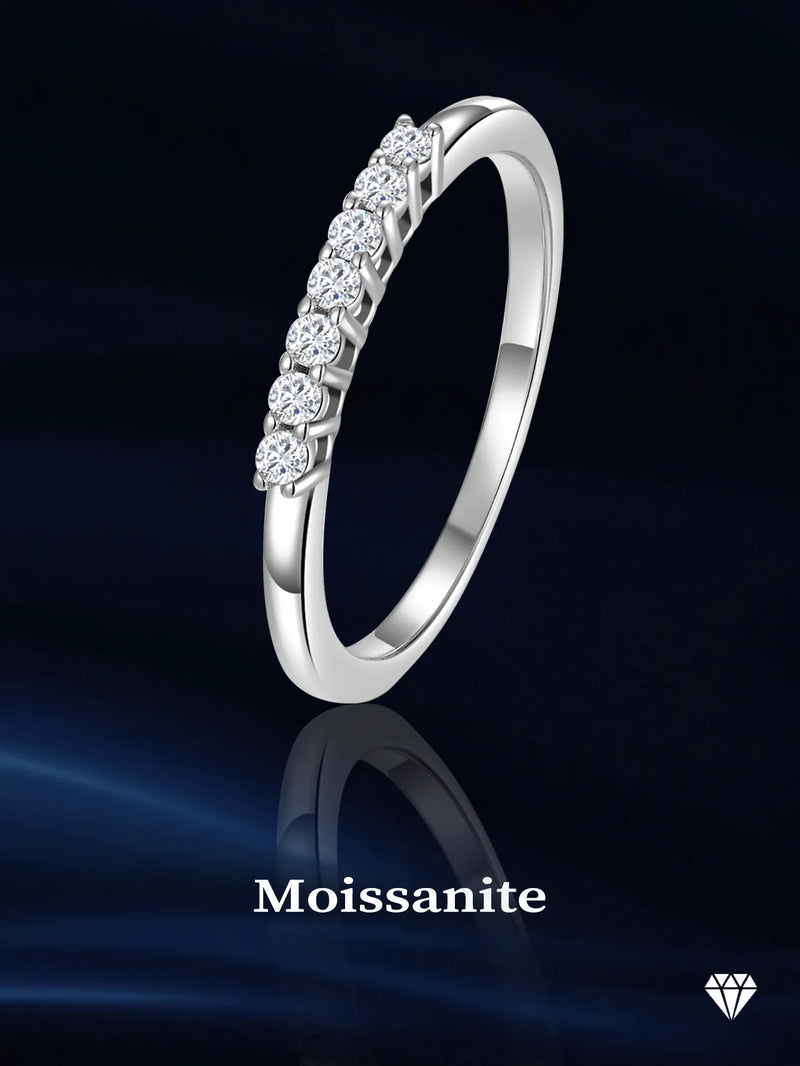 Sterling Silver Moissanite Round Ring for Woman