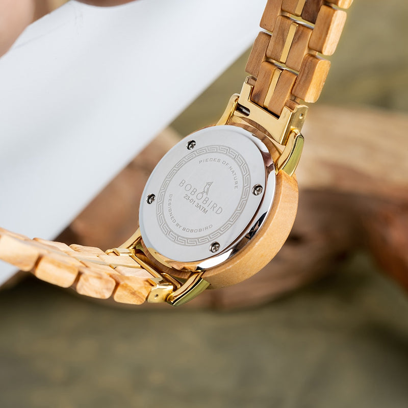 Wooden Watch for Women Simple Quartz Wristwatch