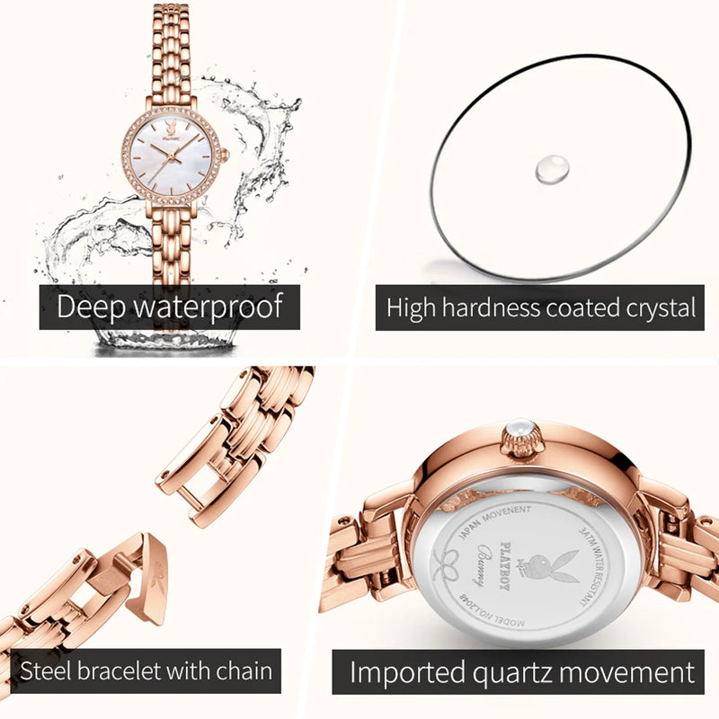 Stainless Steel Quartz Fashion Wristwatch for Women