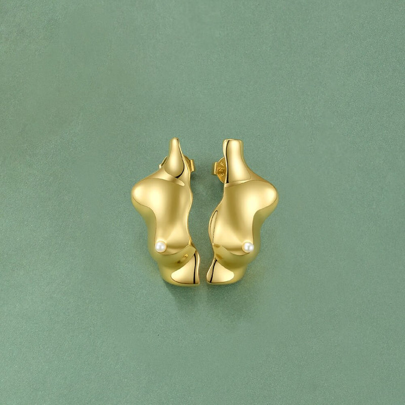 ENFASHION Punk Body Part 3D Chest Stud Earrings For Women Gold Color Special Earings Fashion Jewelry Pendientes Mujer E191113