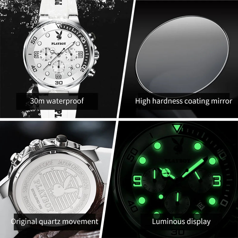 Stainless Steel Fashion Trend Quartz Multifunction Sports Watch for Men