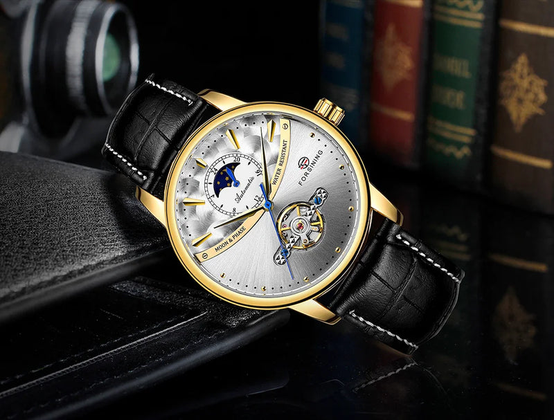 Stainless Steel Leather Luxury Automatic Watch for Men