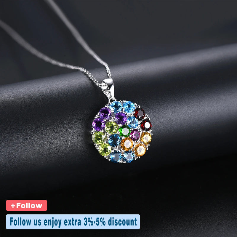 Sterling Silver Multicolor Gemstone 5.00 ctw Ring for Women