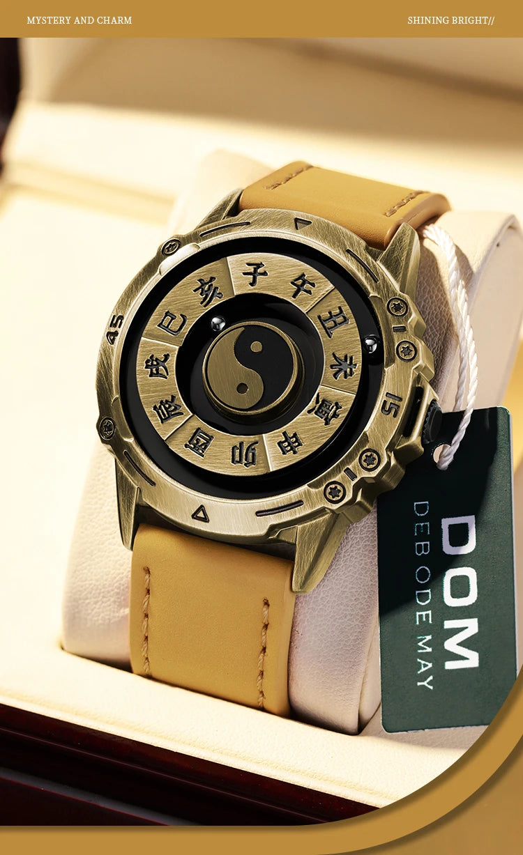 Bronze Personalized Floating Magnetic Pointer Quartz Watch for Unisex