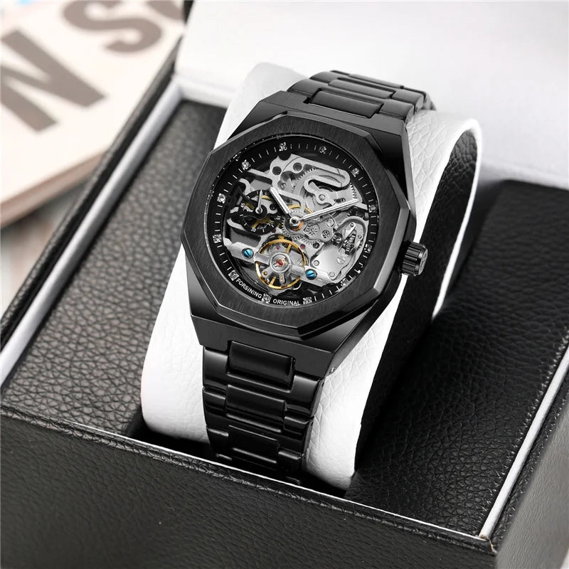 Stainless Steel Automatic Mechanical Military Sports Watch for Men