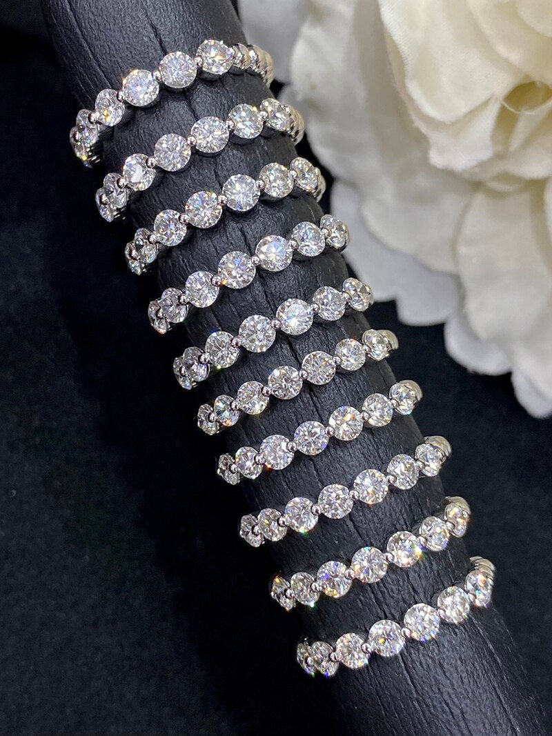 18K White Gold Real Diamond Ring, Classic Design for Women