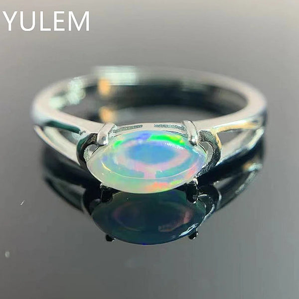 Sterling Silver Natural Opal Ring for Women