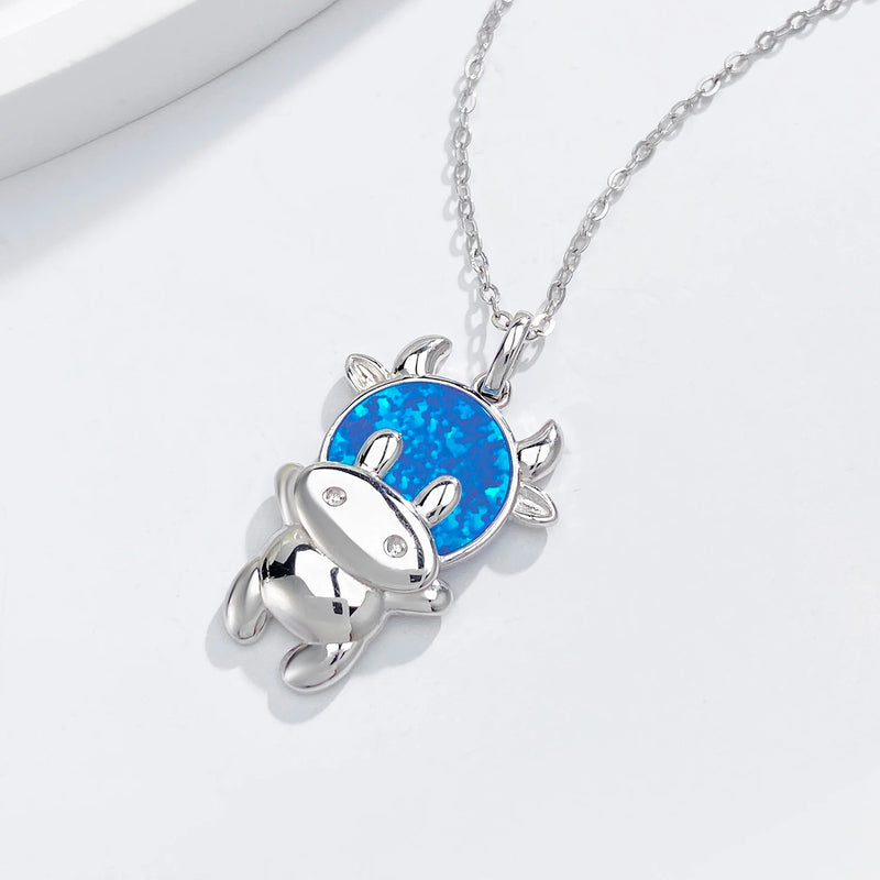 Sterling Silver Cow Pendant Necklace for Women Girls