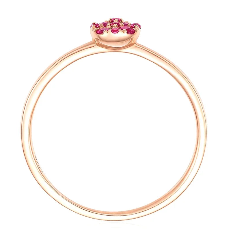 14k Rose Gold Natural Ruby Ring for Women