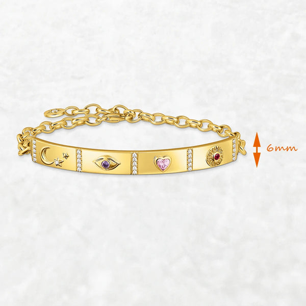 Gold Plated Sterling Silver Cosmic Talisman Bracelet for Women