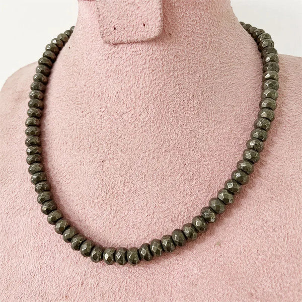 Sterling Silver Iron Pyrite Necklace Choker