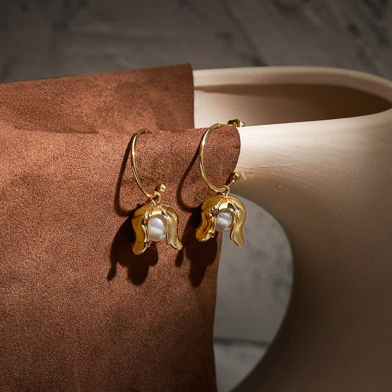 ENFASHION Fancy Pearl Drop Earring Gold Color For Women Earrings Trendy Simple Fashion Everyday Jewelry Dropshipping E231508