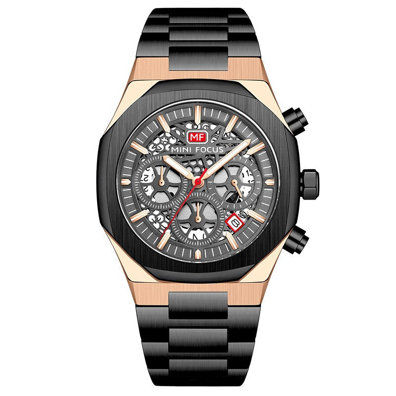 Stainless Steel Quartz Sports Watch for Men