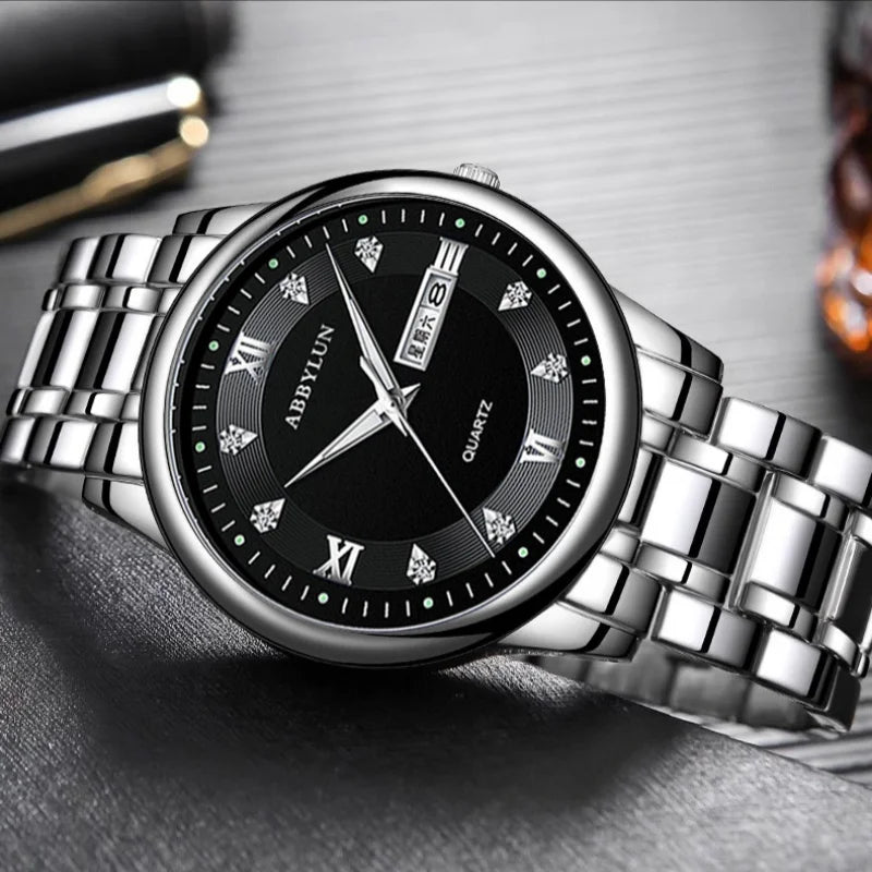 Stainless Steel Ultra Thin Quartz Watch for Men