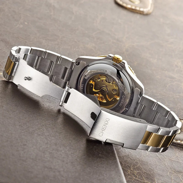 Stainless Steel Hollow Out Automatic Mechanical Watch for Men