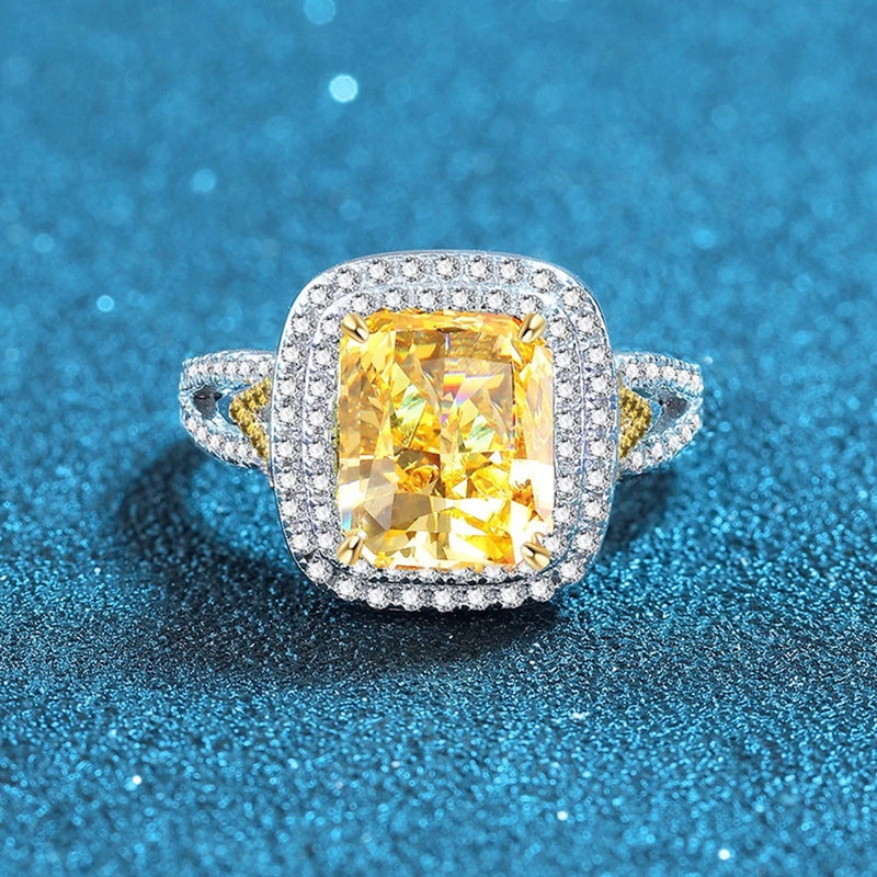 Sterling Silver Citrine Diamond Adjustable Ring for Her