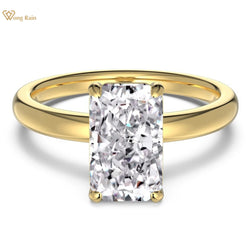 18K Gold Plated Silver Diamond Engagement Ring for Women