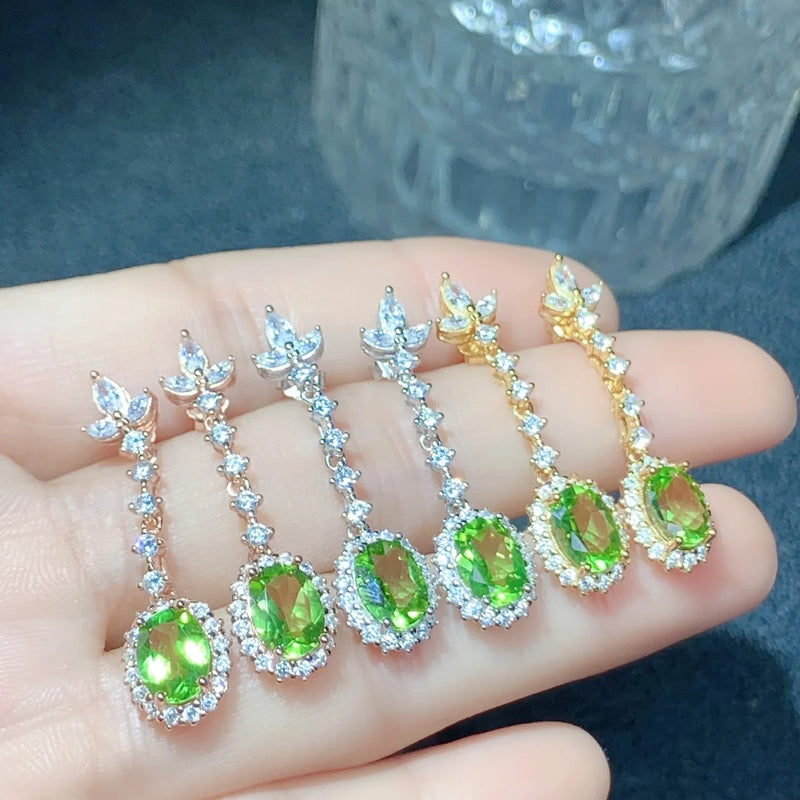 925 Sterling Silver Diopside Earrings for Her