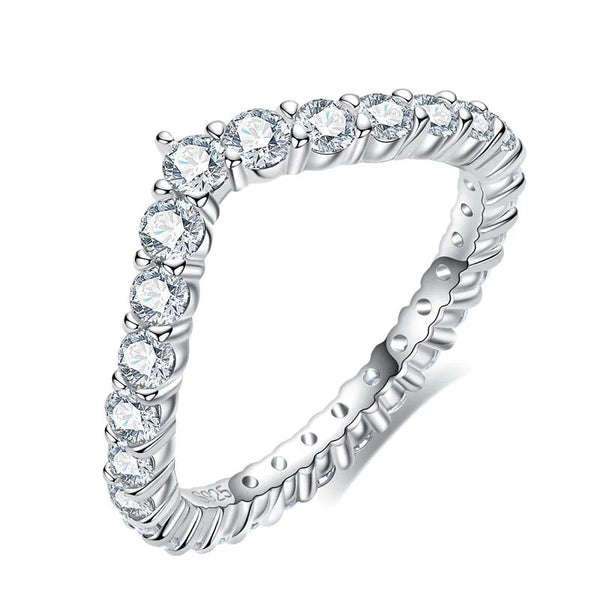 925 Sterling Silver Moissanite Eternity Ring for Women