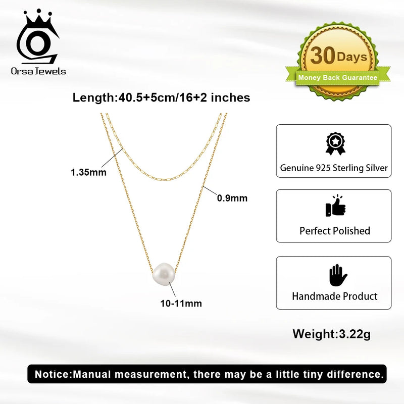 Sterling Silver Freshwater Pearl Pendant Necklace for Women