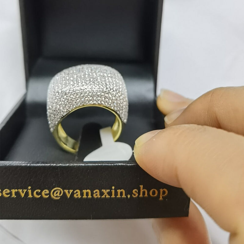 925 Silver Cubic Zirconia Hip Hop Ring for Men