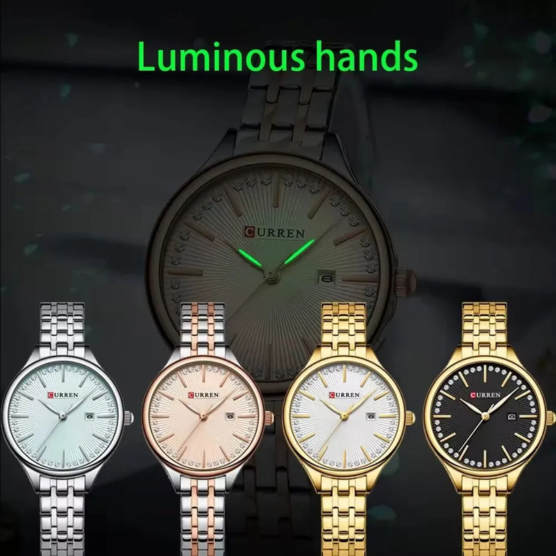 Alloy Quartz Wristwatch with Bracelet, for Women