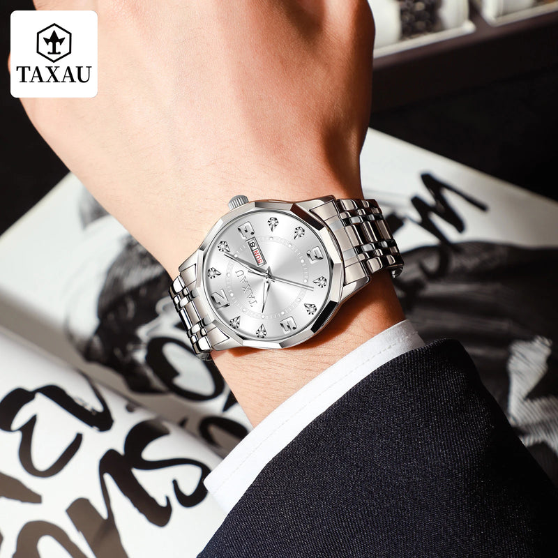 Stainless Steel Luxury Quartz Watch with Original Design for Men.