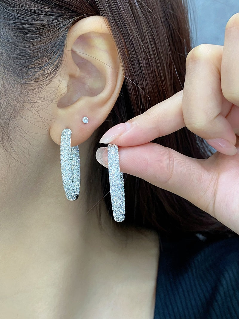 18K White Gold Diamond Earrings for Women