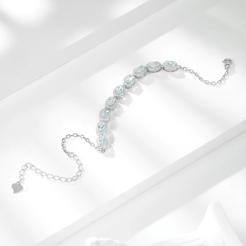 Sterling Silver Topaz Tennis Bracelet for Women