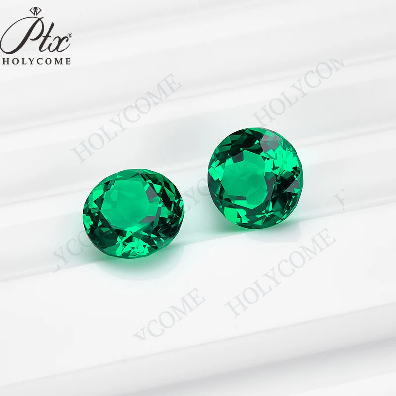 Lab Grown Emerald Round Cut Loose Gemstones (0.9-12.0ctw), VVS1 Clarity, AGL Certified