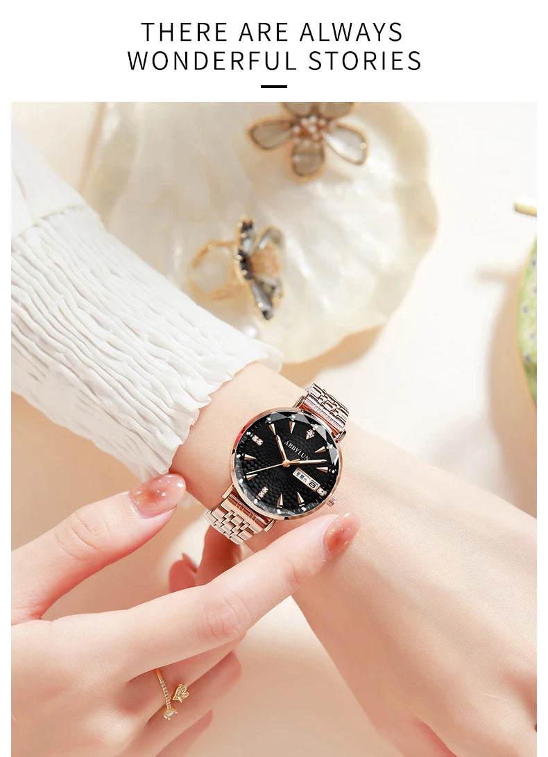 Gold Stainless Steel Creative Bracelet Watch for Women