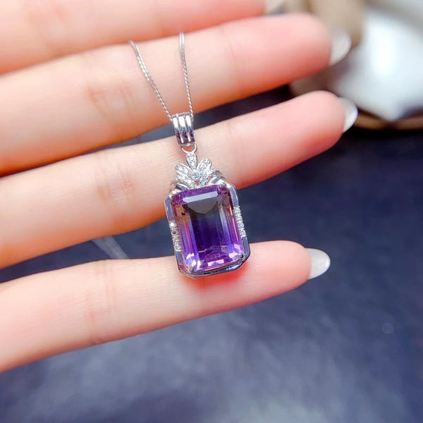 925 Sterling Silver Ametrine Pendant Necklace for Women