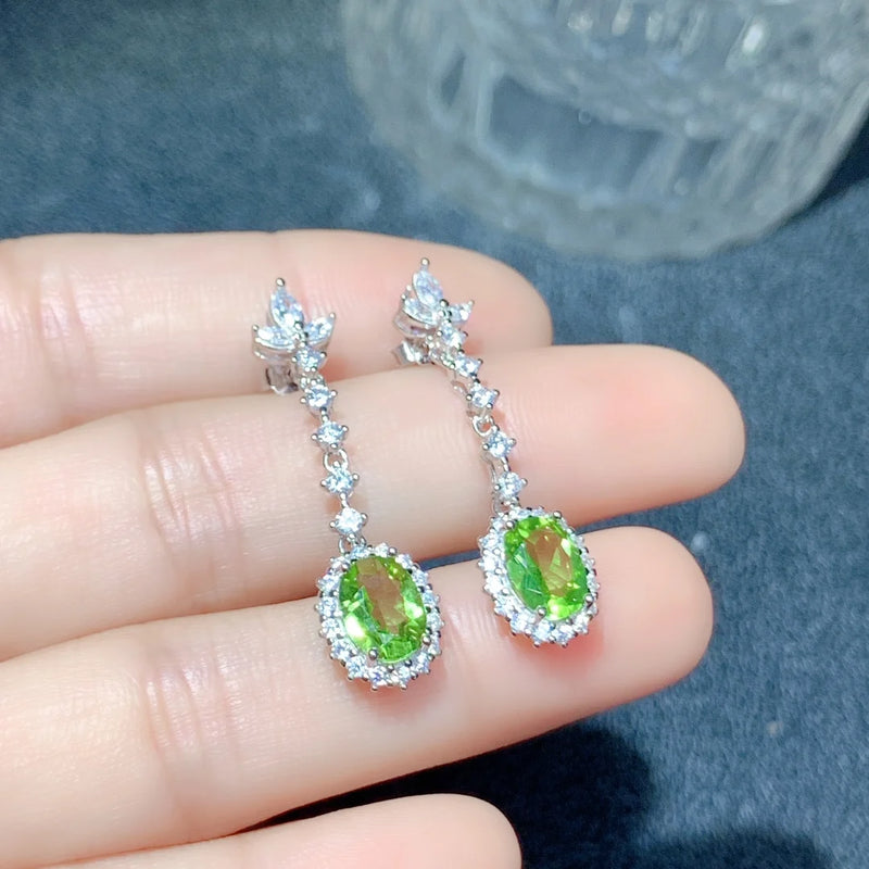 925 Sterling Silver Diopside Earrings for Her