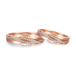 18K Rose Gold Ring with O.XX CTW Genuine Natural Diamonds for Women