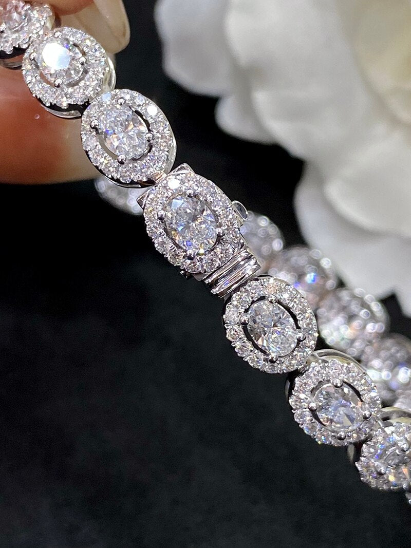18K White Gold Diamond Bracelet for Women