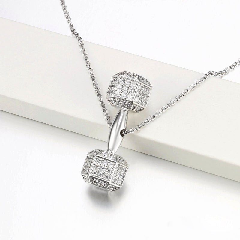 Rhodium plated Cubic Zirconia Pendant Necklace for Men